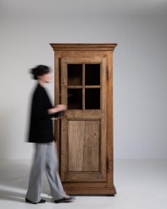 19th Century France Bleached Oak Bleached Oak Glazed Cabinet