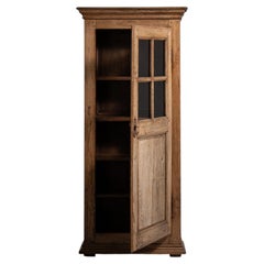 19th Century France Bleached Oak Bleached Oak Glazed Cabinet