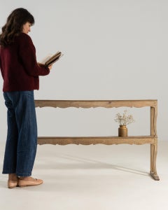 19th Century France Bleached Oak Bleached Oak Sofa Table