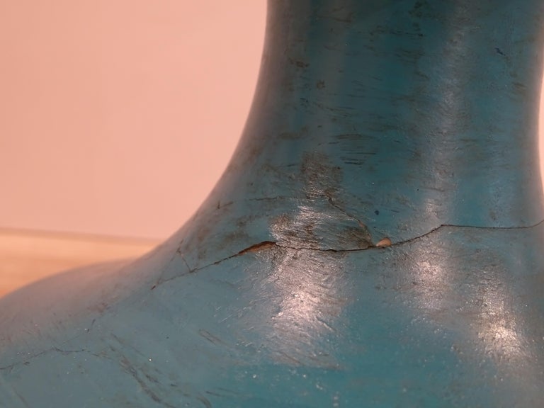 19th century France blue Porcelain Vase, centerpiece attributed to Sevrés For Sale 8