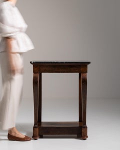 19th Century France Deep Ebony Black Ebonized Pedestal Side Table