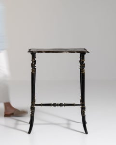 19th Century France Ebonized Black Ebonized Console Table