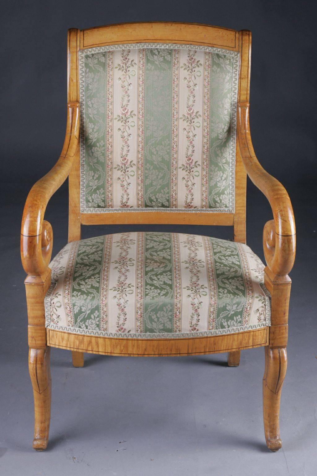 Empire 19th Century France Furnished Armchair Group For Sale