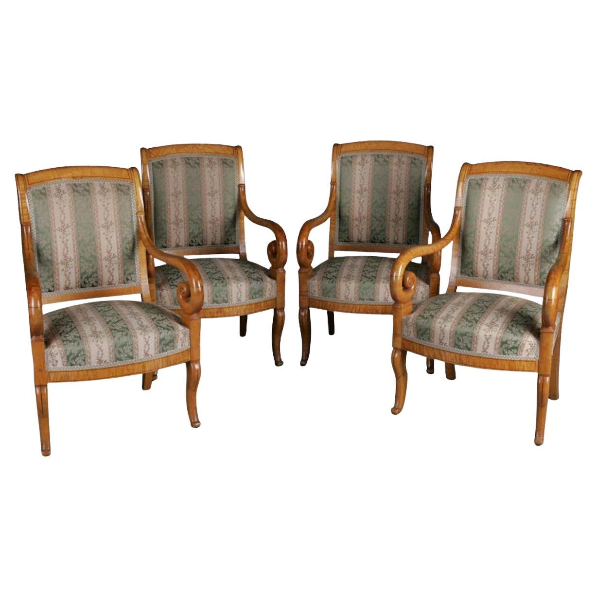Groupe de fauteuils meublés du XIXe siècle en vente