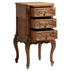 19th Century France Golden Oak Carved Oak Petite Commode