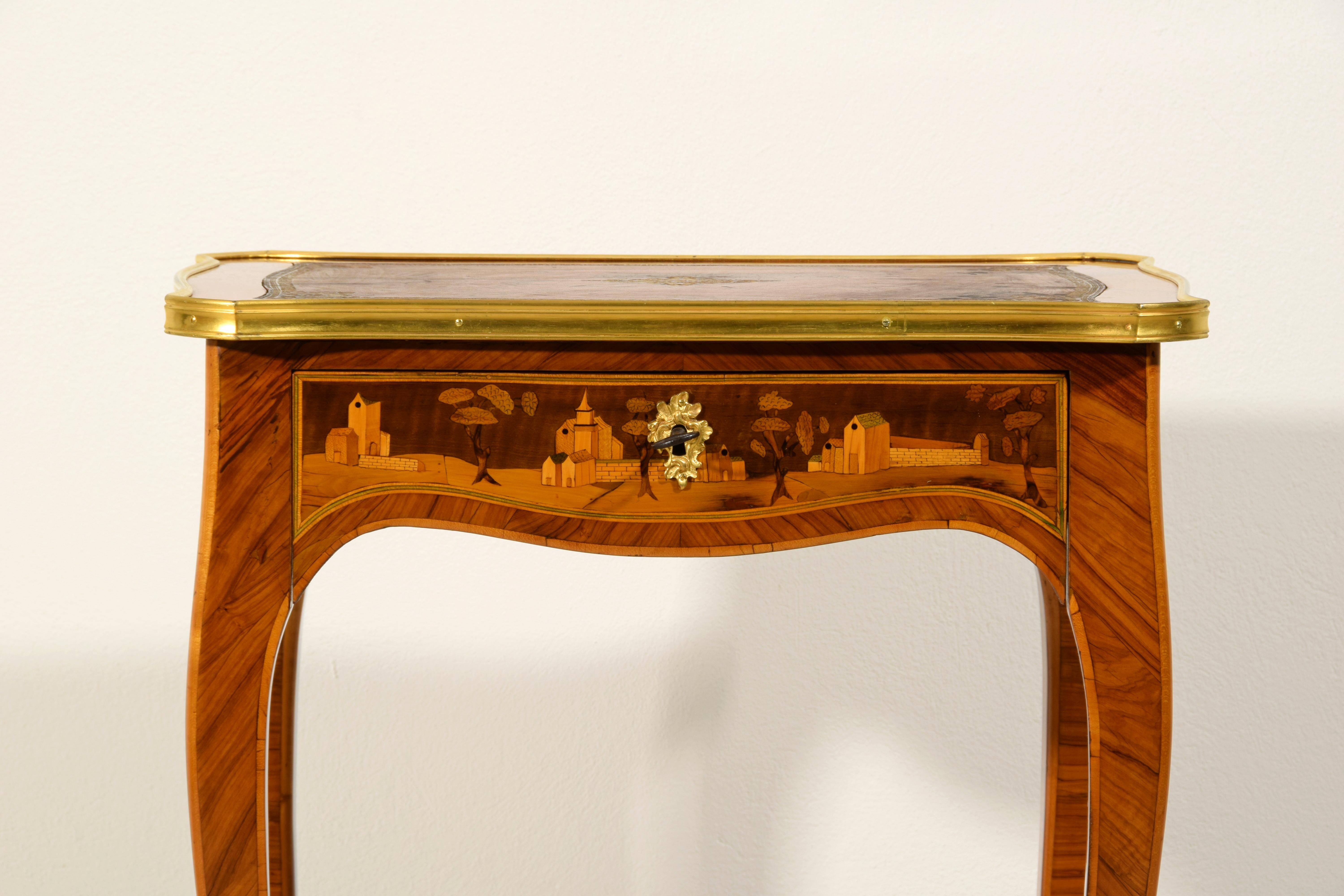 19th Century, France Inlaid Wood Centre Table For Sale 2