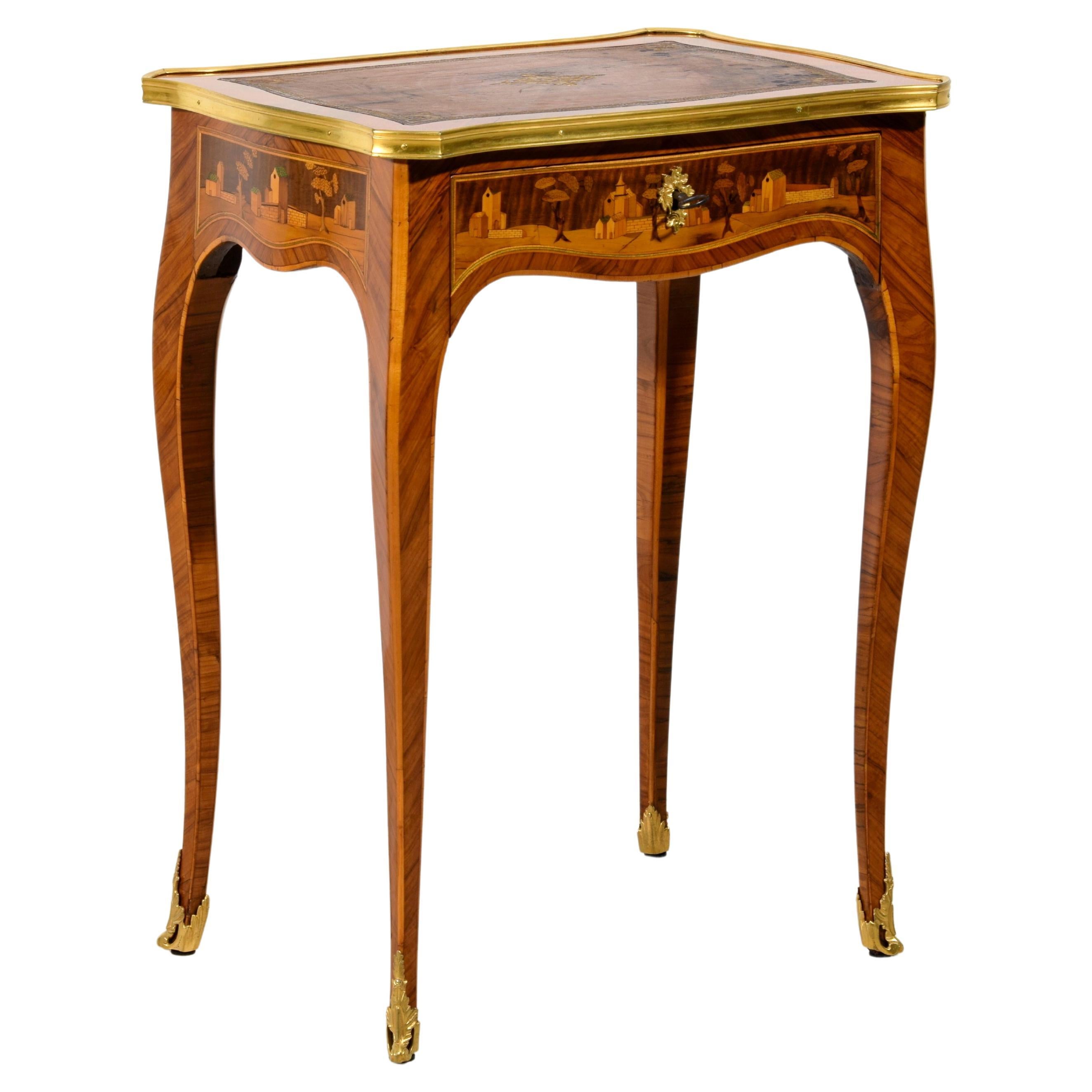 19th Century, France Inlaid Wood Centre Table For Sale