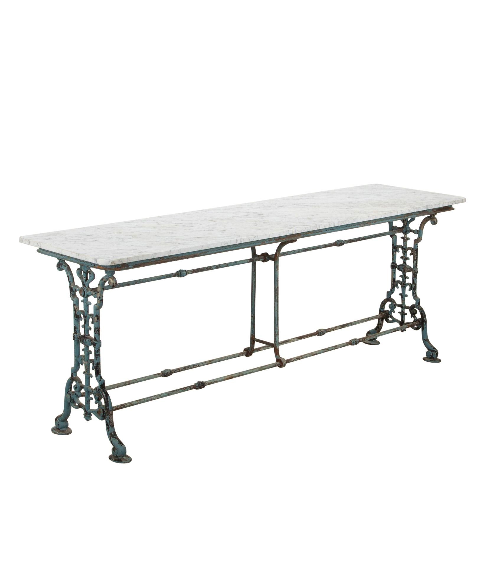 Mesa de jardín de metal francesa del siglo XIX en venta 3