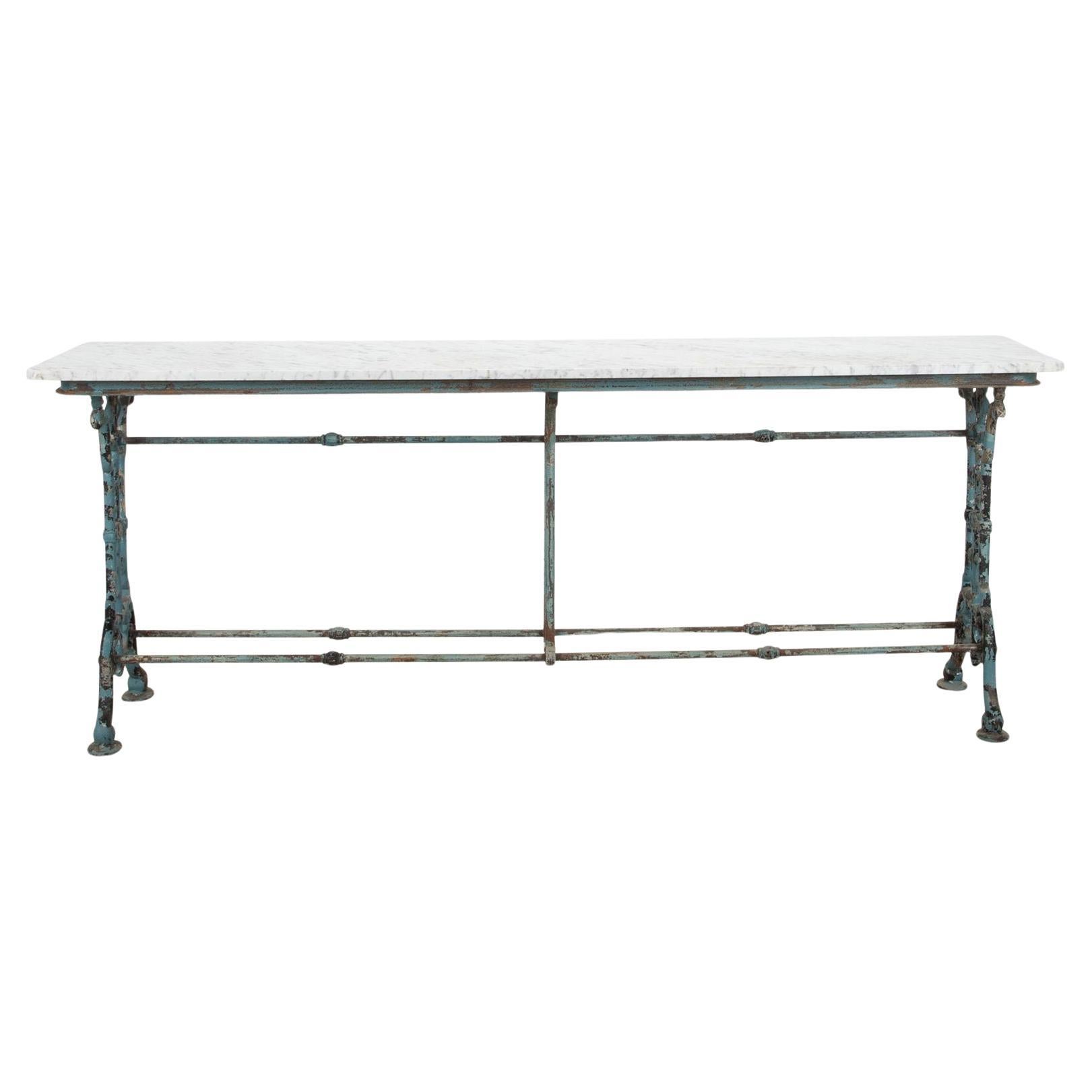 Mesa de jardín de metal francesa del siglo XIX en venta