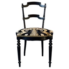 Chaise de salon Napoléon III en bois d'ébène, 19ème siècle, France