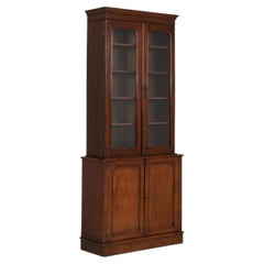 19th Century France Rich Mahogany Glazed Mahogany Bookcase Cabinet