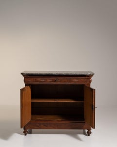 19th Century France Rich Mahogany Mahogany Marble-Top Buffet
