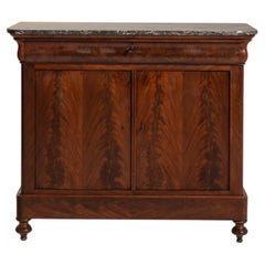 19th Century France Rich Mahogany Mahogany Marble-Top Buffet