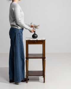 19th Century France Rich Mahogany Mahogany Marble-Top Étagère