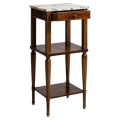 19th Century France Rich Mahogany Mahogany Marble-Top Étagère