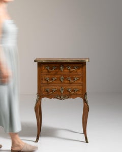 19th Century France Rich Walnut Brown Carved Walnut Petite Commode