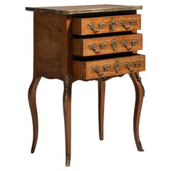 19th Century France Rich Walnut Brown Carved Walnut Petite Commode