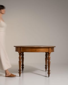 19th Century France Rich Walnut Brown Carved Walnut Side Table