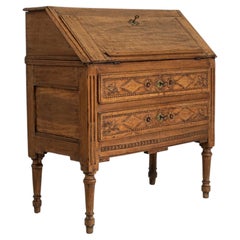 19th Century France Rich Walnut Brown Carved Walnut Side Table
