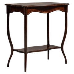 19th Century France Rich Walnut Brown Shaped-Apron Walnut Side Table
