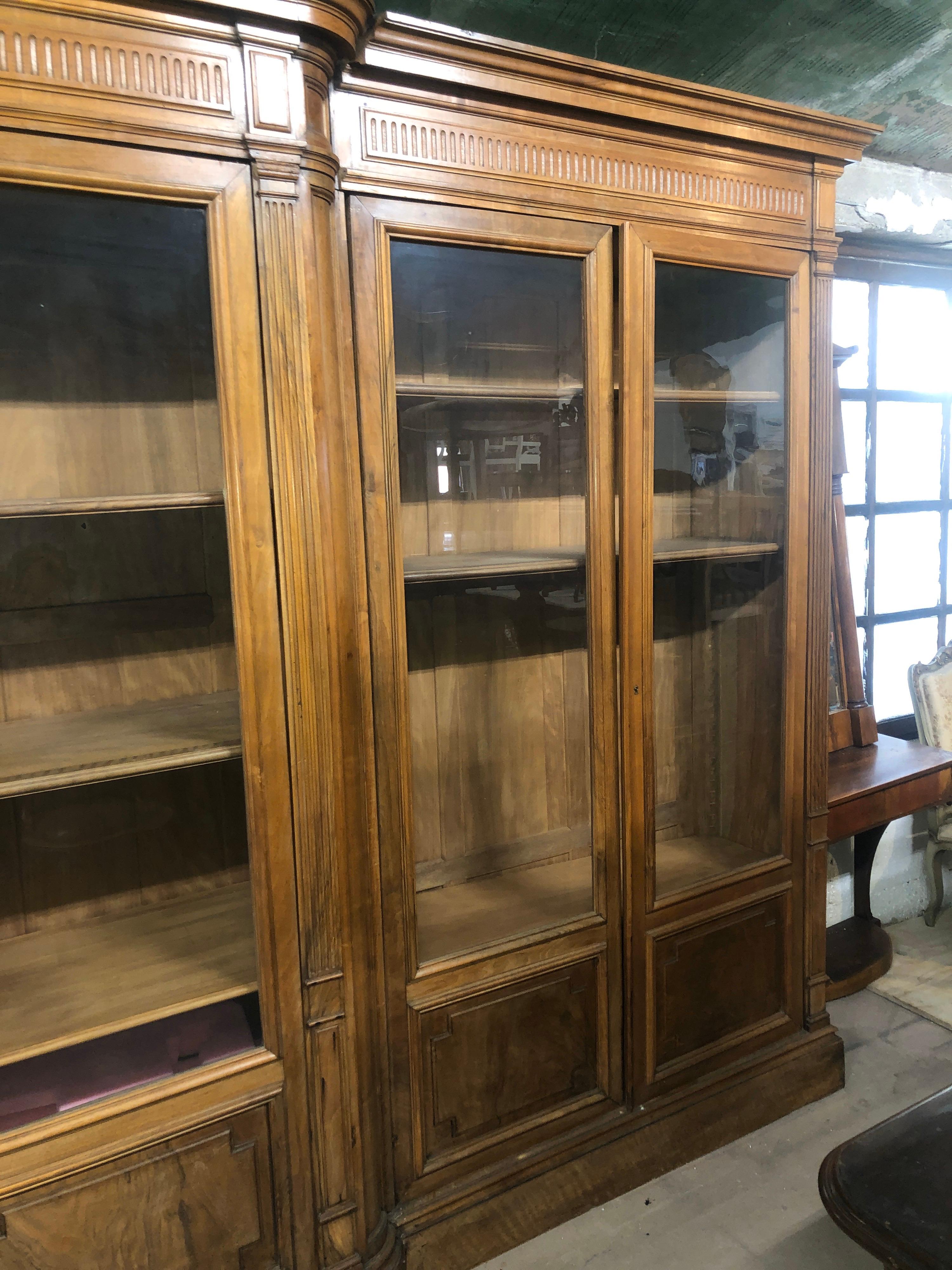 19th Century France Walnut Cabinet Vetrine, 1880s 4