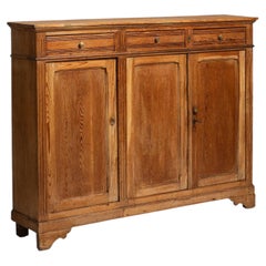 19th Century France Warm Honey Oak Oak Three-Door Buffet