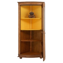 19th Century France Warm Honey Oak Tall Narrow Oak Cabinet
