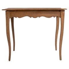 19th Century France Weathered Honey Oak Carved Oak Side Table