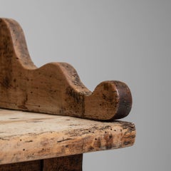 19th Century France Weathered Honey Oak Carved Oak Washstand