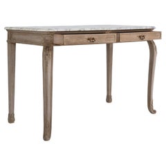 19th Century France Weathered Honey Oak Oak Console Table