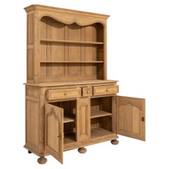 19th Century France Weathered Whitewash Cerused Oak Hutch