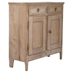 19th Century France Weathered Whitewash Cerused Oak Two-Door Buffet