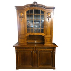 19th Century France Wood Louis Philippe Walnut Credenzas Cabinet, 1880