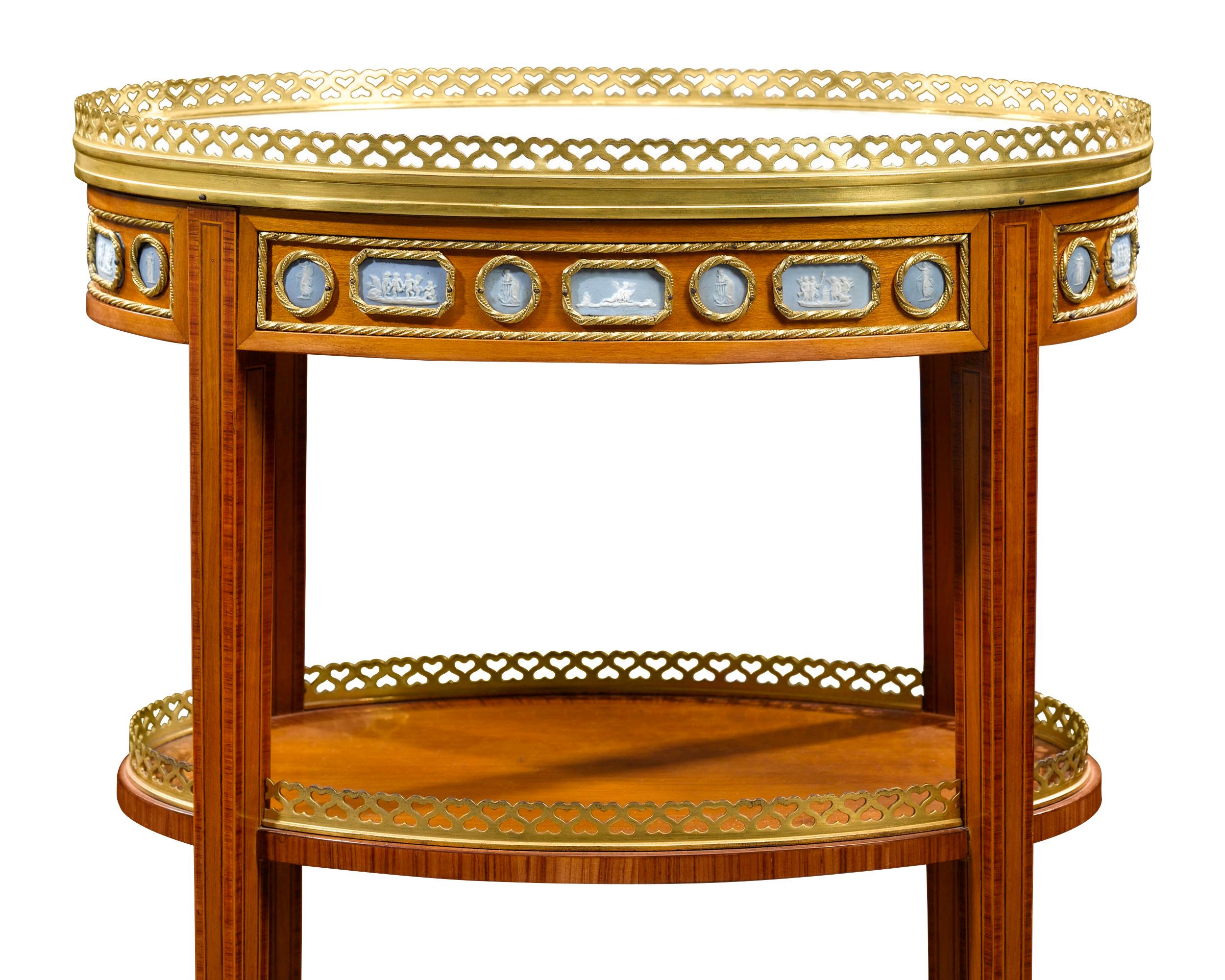 Rococo Satinwood and Wedgwood Plaque Side Table For Sale