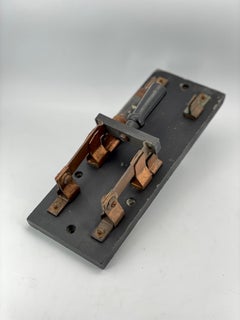 19th Century Frankstein Wall Art Throw Switch Slate Brass New Haven Mfg Co