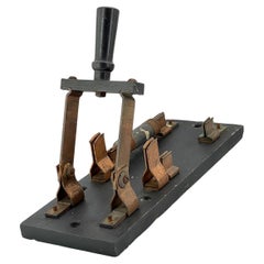 19. Jahrhundert Frankstein Wandkunst Überwurf Switch Schiefer Messing New Haven Mfg Co