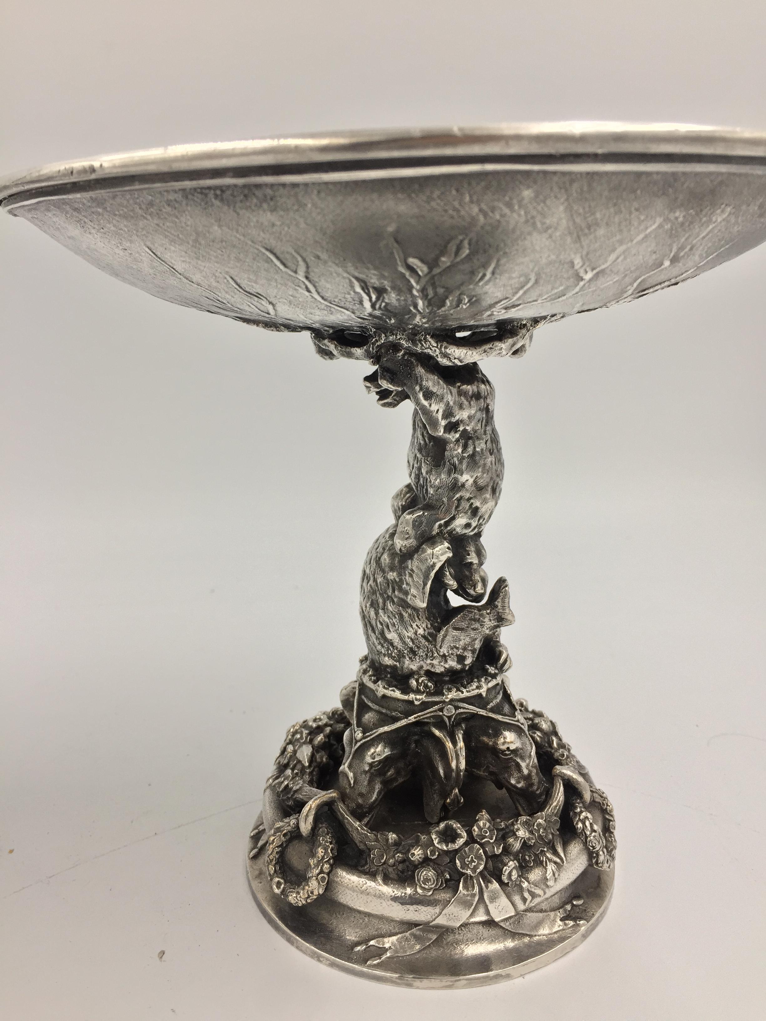 French 19th Century Fratin Bronze Bear Cup Signed Fratin with Daubrée Print For Sale