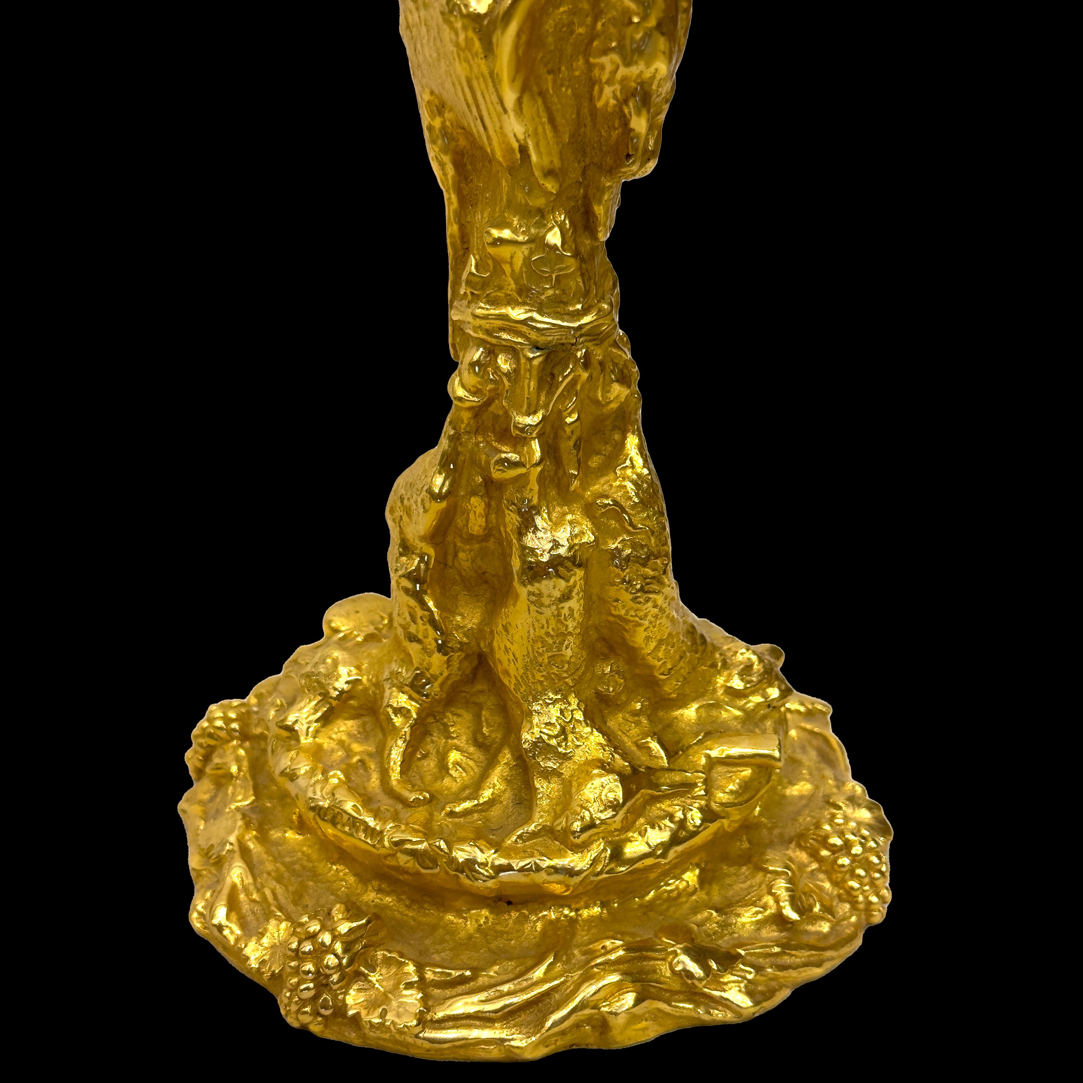 Pareja de Candelabros de Bronce Fratinado del Siglo XIX en venta 6