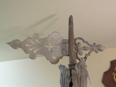 19th Century, French Zinc Roof Finial 'Epi de Faitage' with Flag Motif