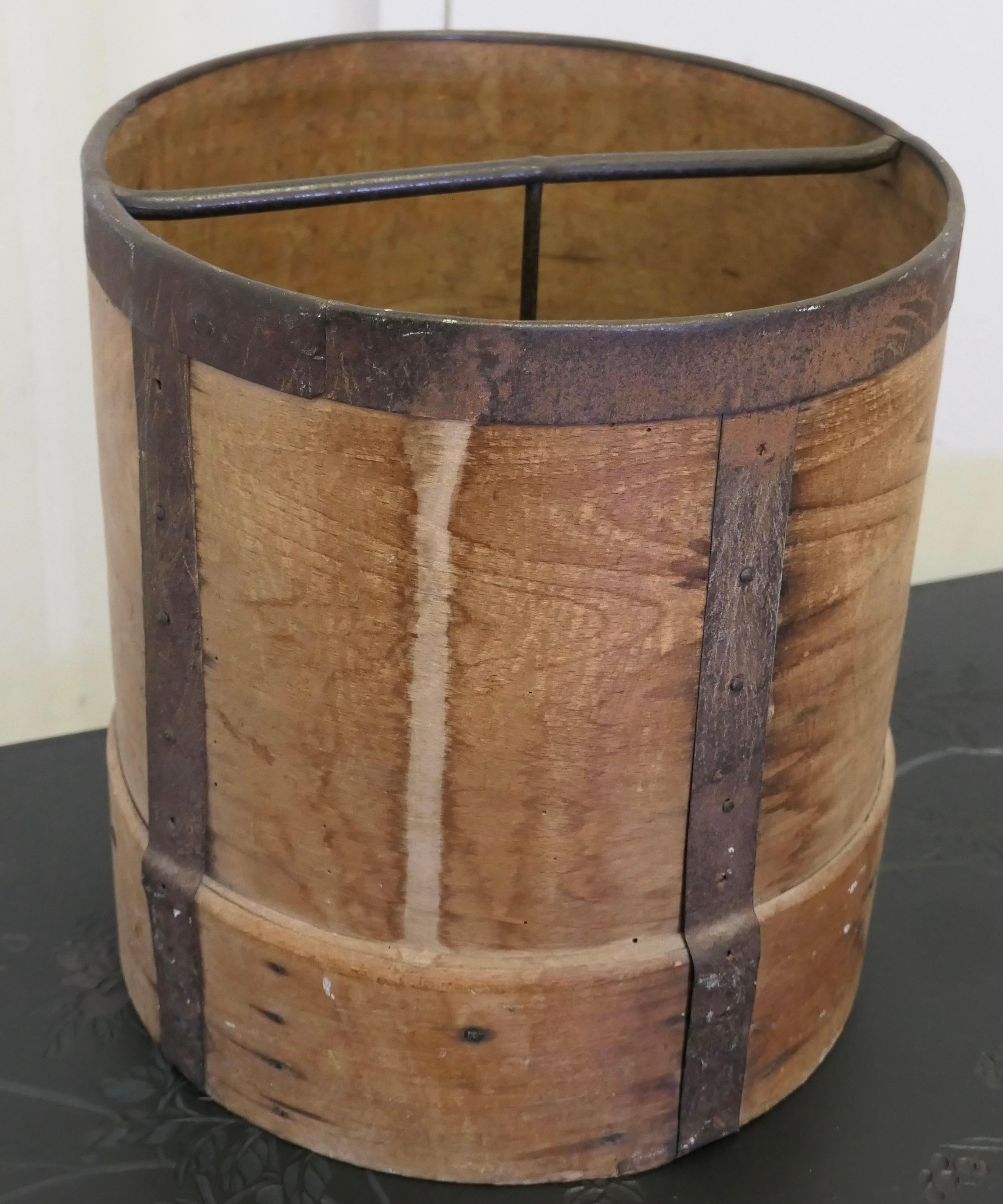 Beech 19th Century French 10 Litre Wooden Fruit Measure  This large measure is made in For Sale