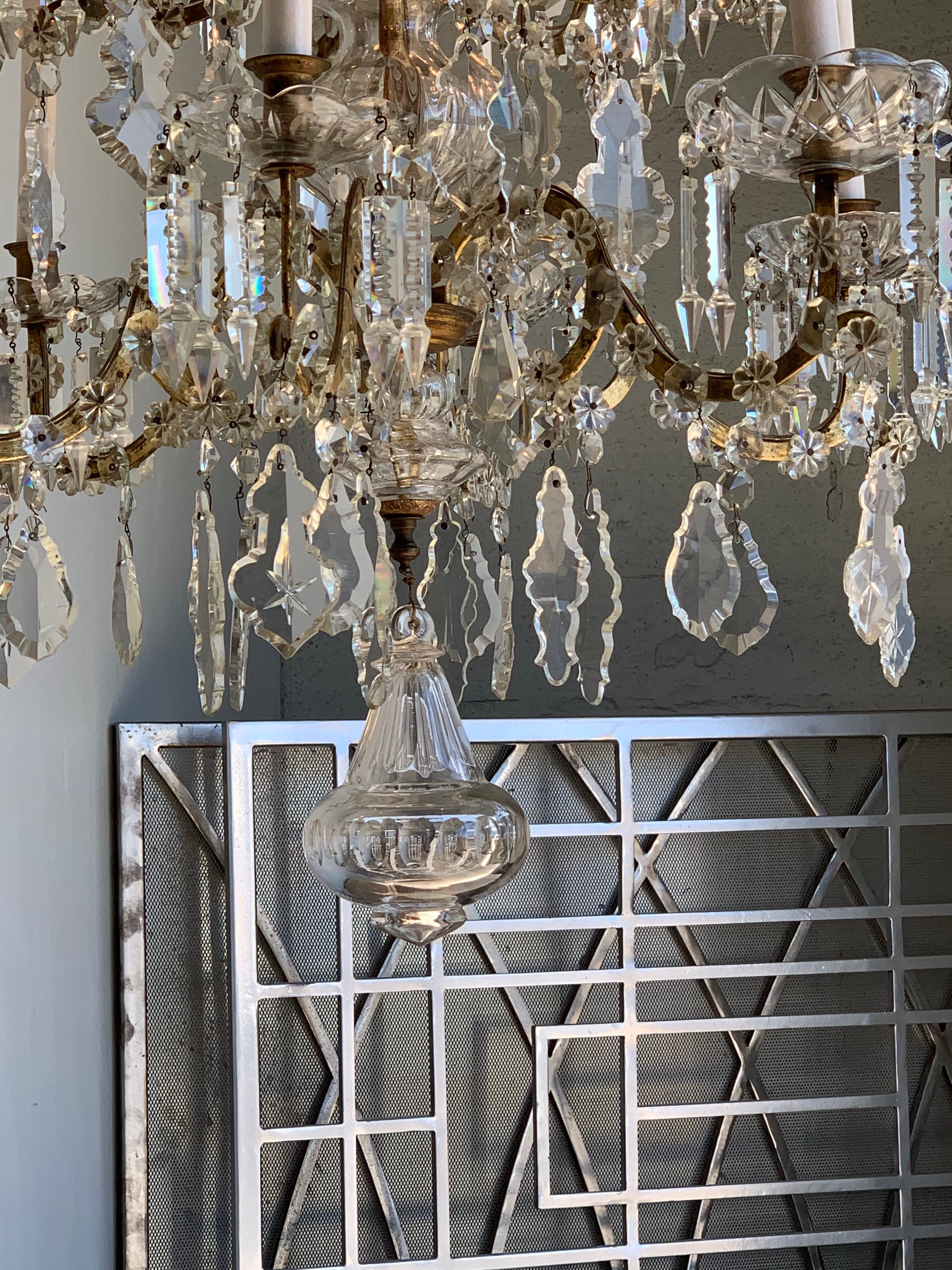 19th Century French 12-Light Crystal Chandelier In Good Condition In Dallas, TX