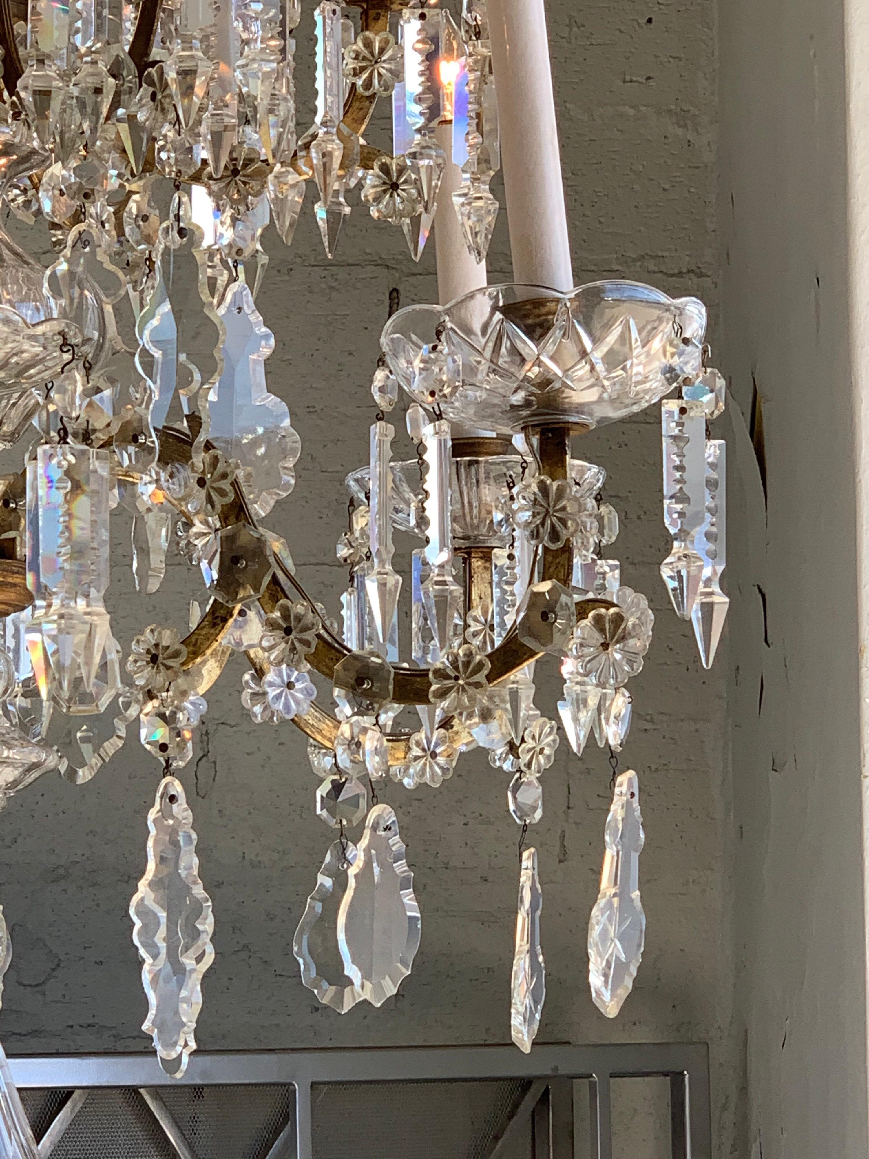 19th Century French 12-Light Crystal Chandelier 1