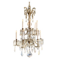 Antique 19th Century French 12-Light Crystal Chandelier