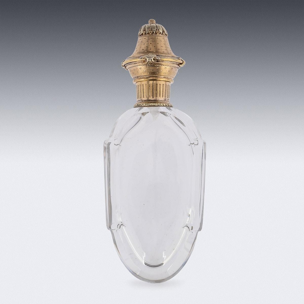 19th Century French 18K Gold Mounted Scent Perfume Bottle, c.1890 In Good Condition For Sale In Royal Tunbridge Wells, Kent