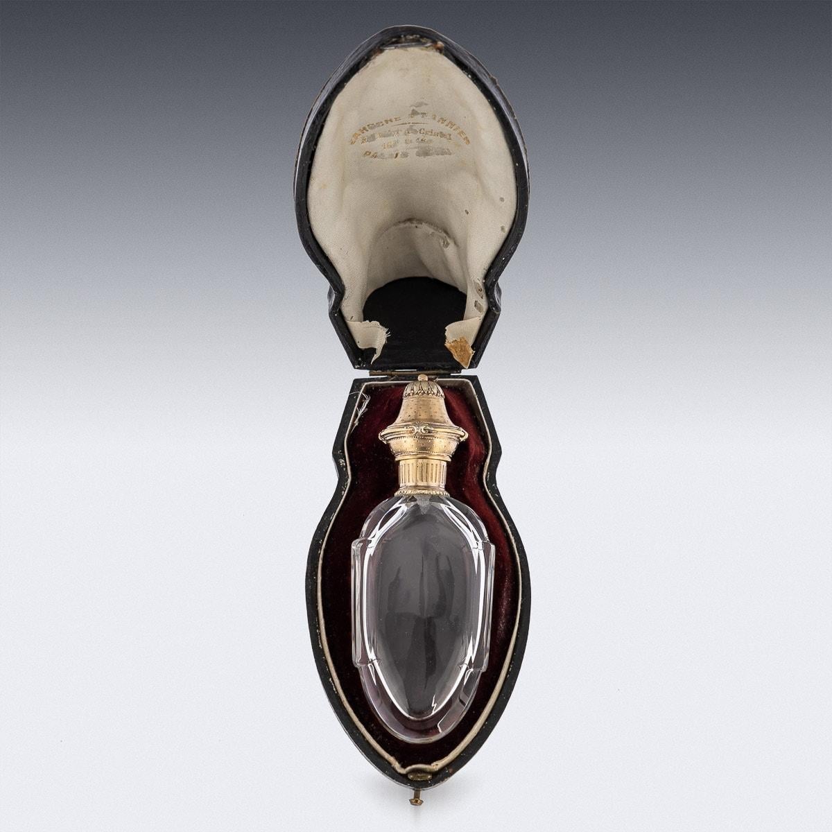 19th Century French 18K Gold Mounted Scent Perfume Bottle, c.1890 For Sale 1