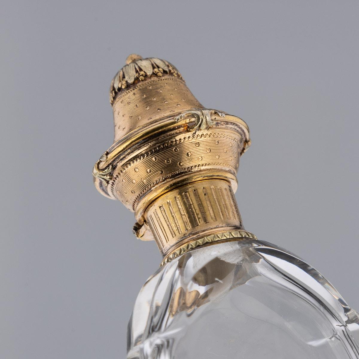 19th Century French 18K Gold Mounted Scent Perfume Bottle, c.1890 For Sale 4