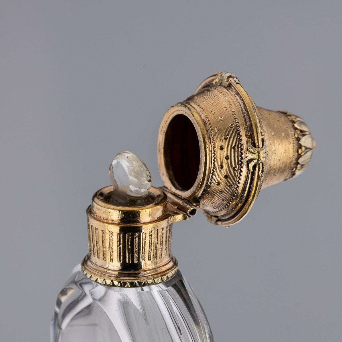 19th Century French 18K Gold Mounted Scent Perfume Bottle, c.1890 For Sale 5