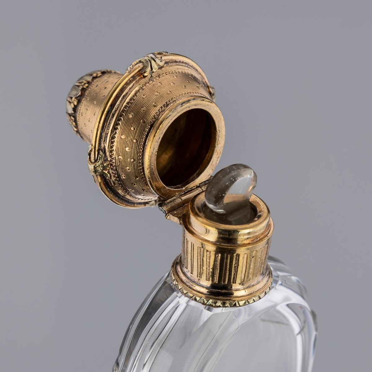 19th Century French 18K Gold Mounted Scent Perfume Bottle, c.1890 For Sale 6