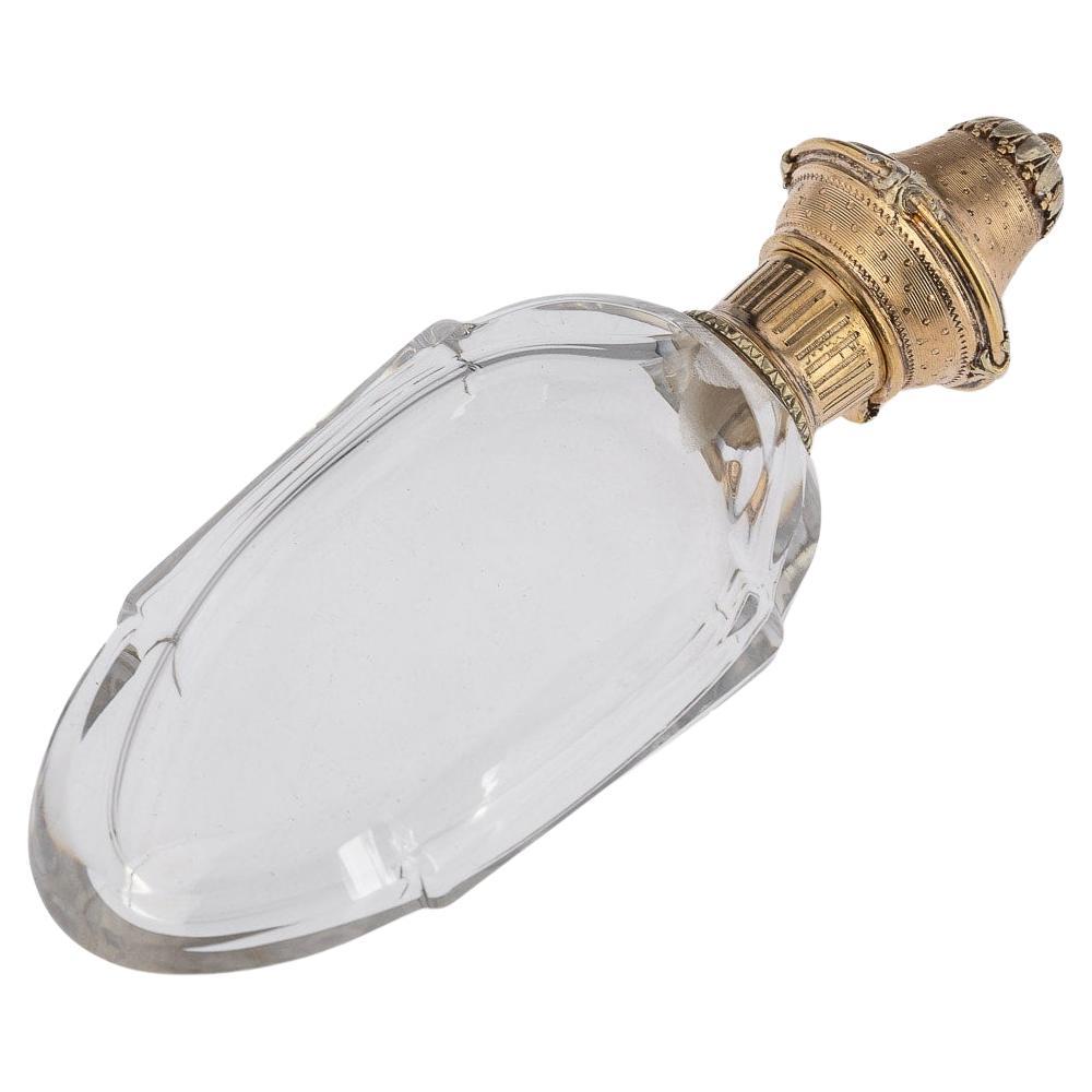19th Century French 18K Gold Mounted Scent Perfume Bottle, c.1890 For Sale