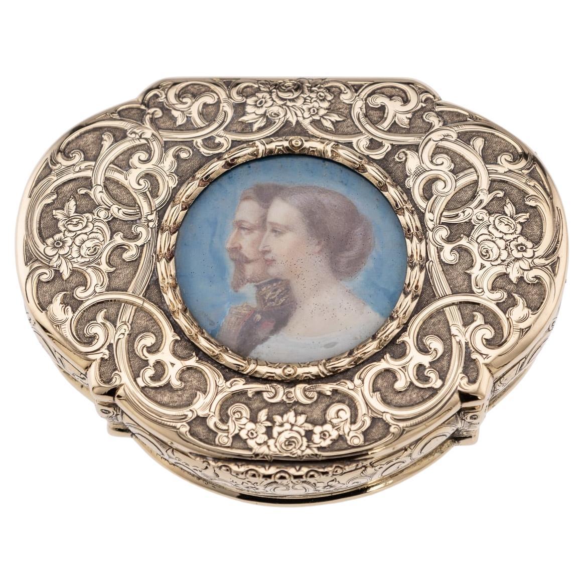 Tabatière de présentation royale française du 19ème siècle en or 18 carats, vers 1850